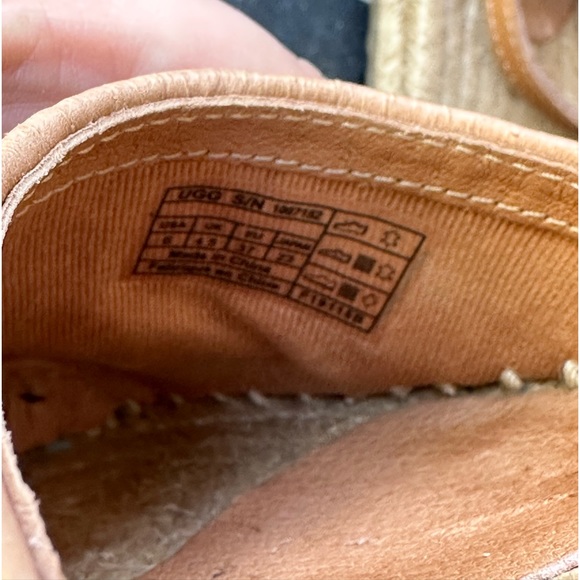 UGG leopard calf hair ankle wrap espadrilles flat shoes size 6 - Picture 8 of 9